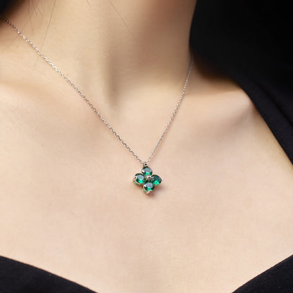 [Angela Jewelry]Four-Leaf Clover And Eight-Pointed Star Necklace