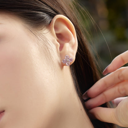 [Angela Jewelry]Four-Leaf Clover Eight-Pointed Star Earrings