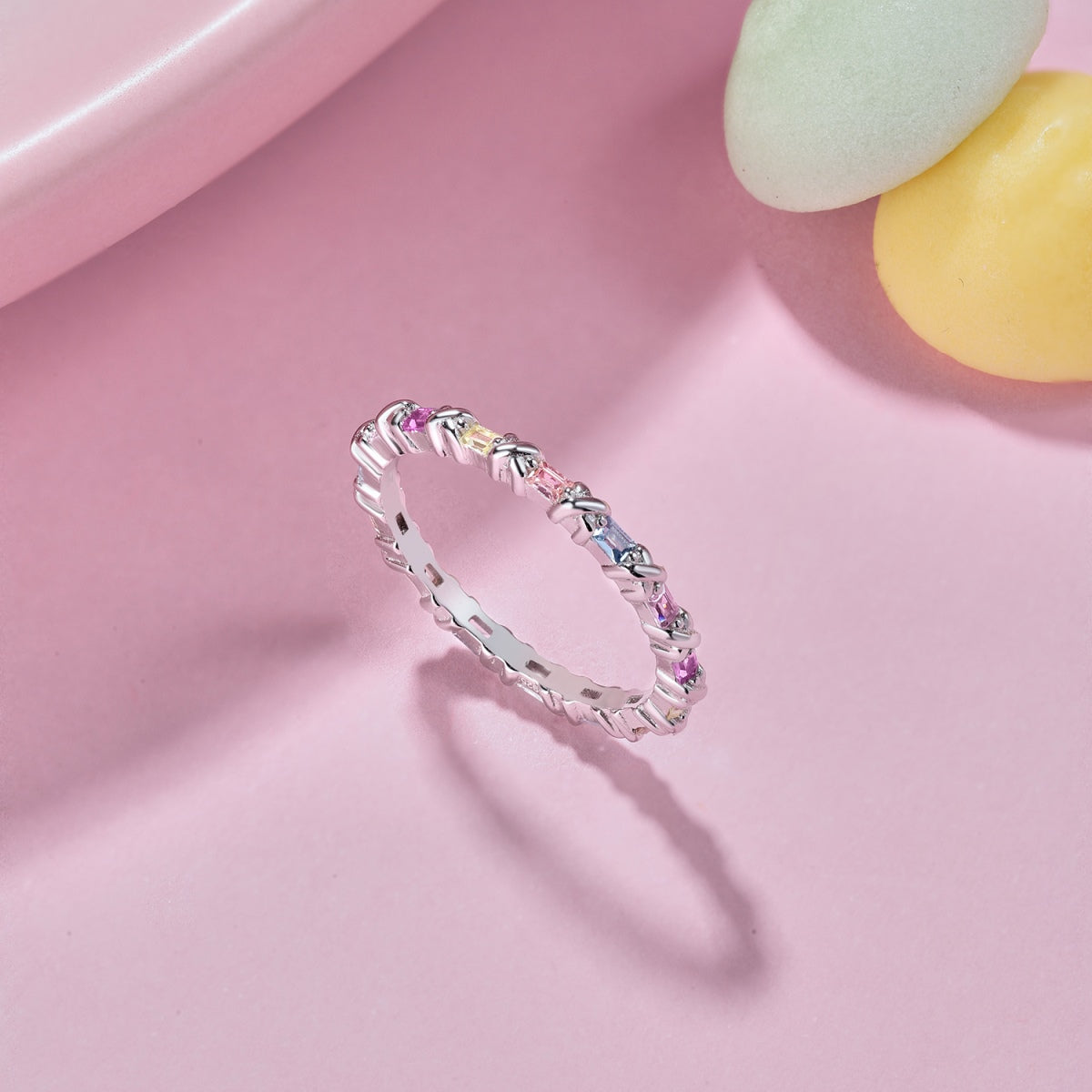 [Angela Jewelry]Charming Colorful Round Cut Daily Ring