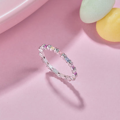 [Angela Jewelry]Charming Colorful Round Cut Daily Ring