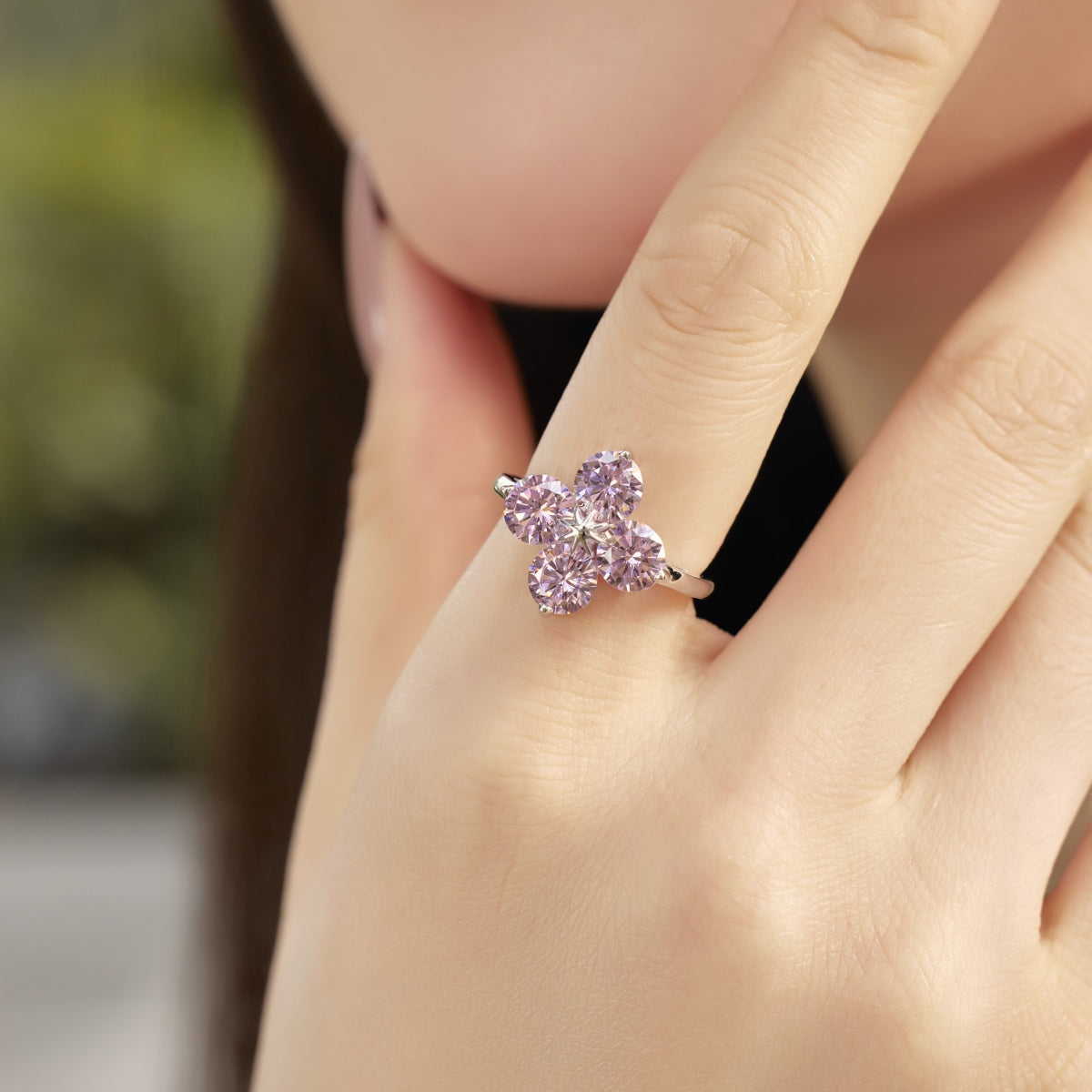 [Angela Jewelry]Four-Leaf Clover Eight-Pointed Star Ring