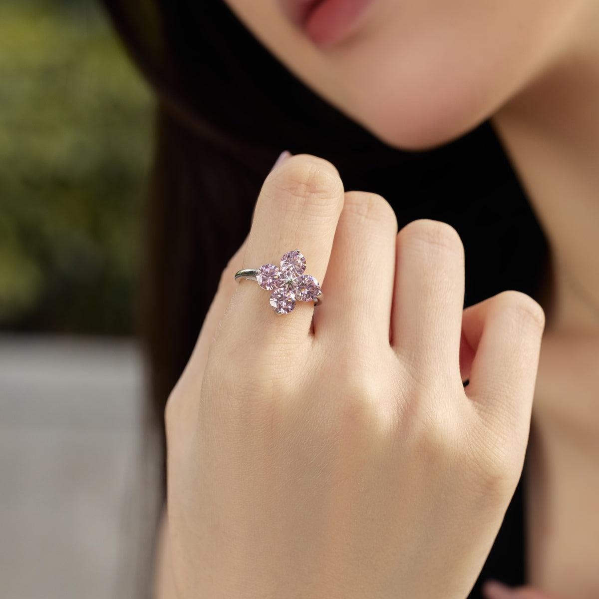 [Angela Jewelry]Four-Leaf Clover Eight-Pointed Star Ring