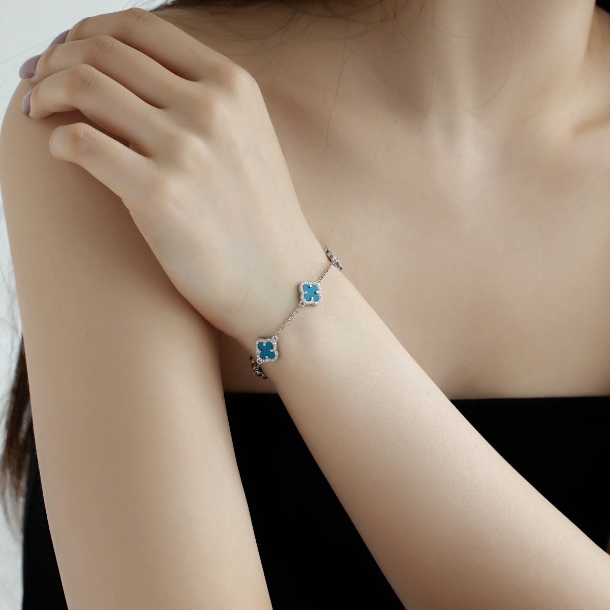 アンジェラジュエリー]四つ葉のクローバーの美しいブレスレット