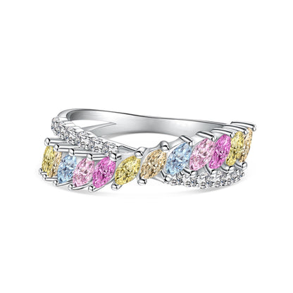 [Angela Jewelry]Unique Colorful Marquise Cut Daily Ring