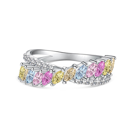 [Angela Jewelry]Unique Colorful Marquise Cut Daily Ring