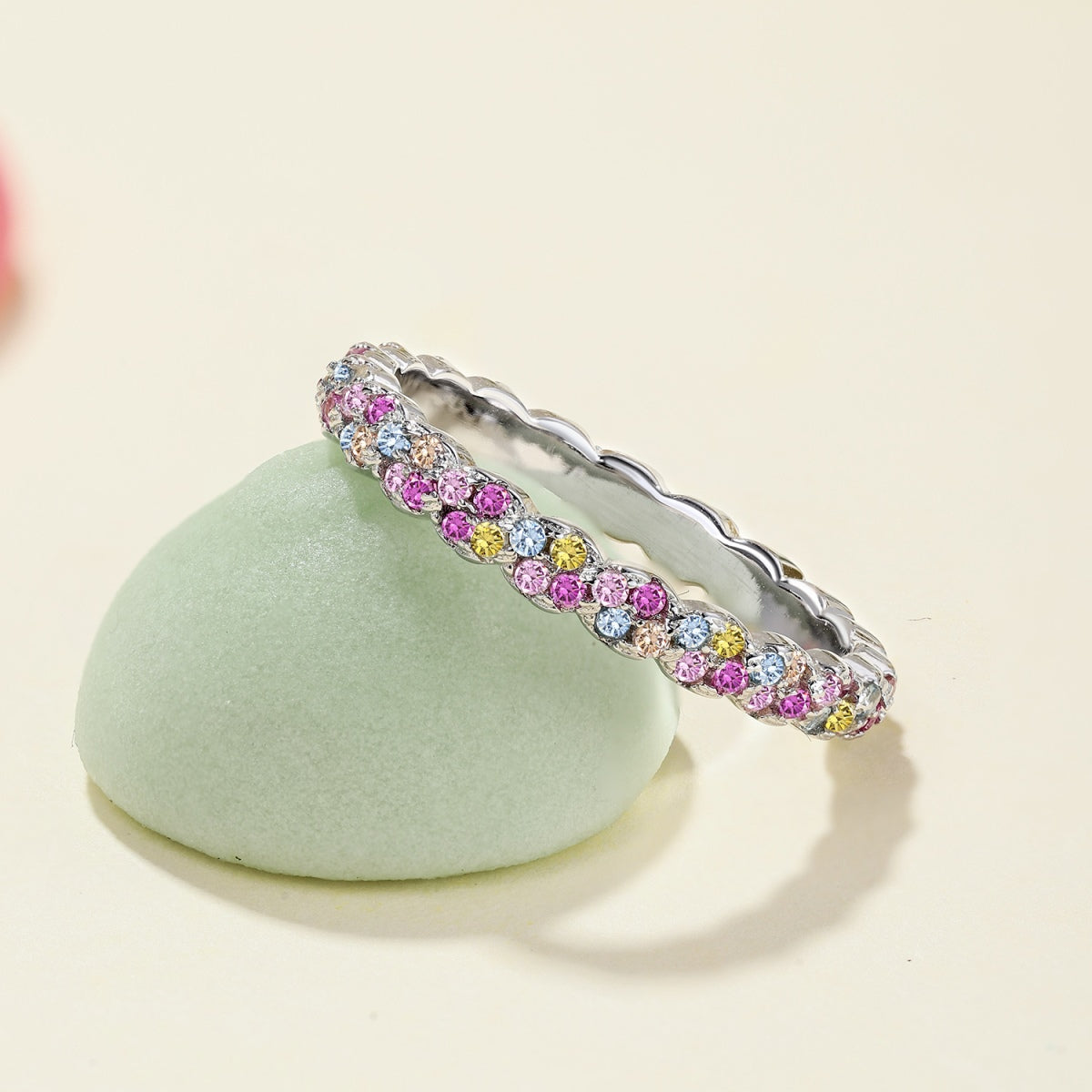 [Angela Jewelry]Dainty Ebullient Round Cut Daily Ring