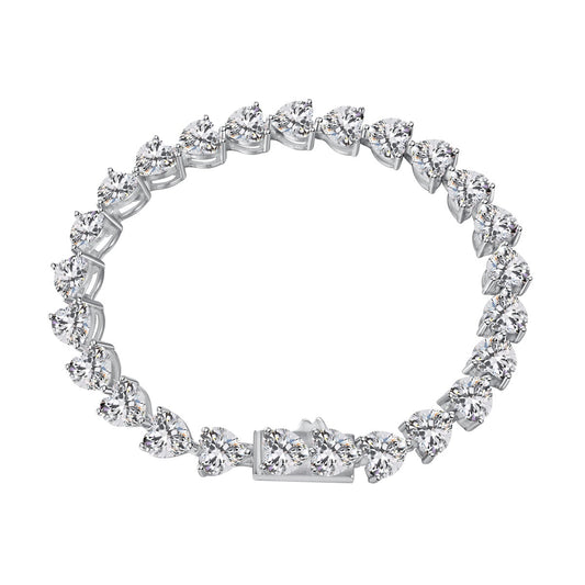 [Angela Jewelry]0.75 Carat Elegant Romantic Heart Shape Lover Bracelet