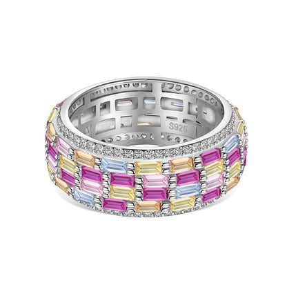 [Angela Jewelry]Radiant Colorful Radiant Cut Daily Ring