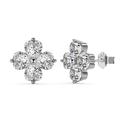 [Angela Jewelry]Four-Leaf Clover Ball Earrings
