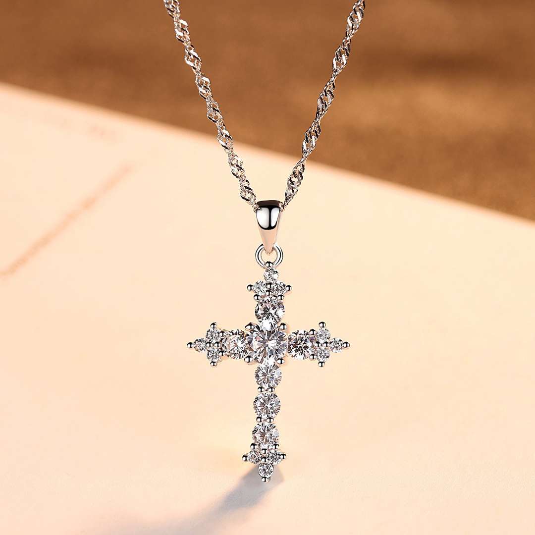 [Angela Jewelry]Delicate Cross Shape Necklace