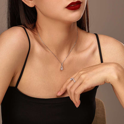 [Angela Jewelry]Delicate Water Drop Shape Fashion Necklace