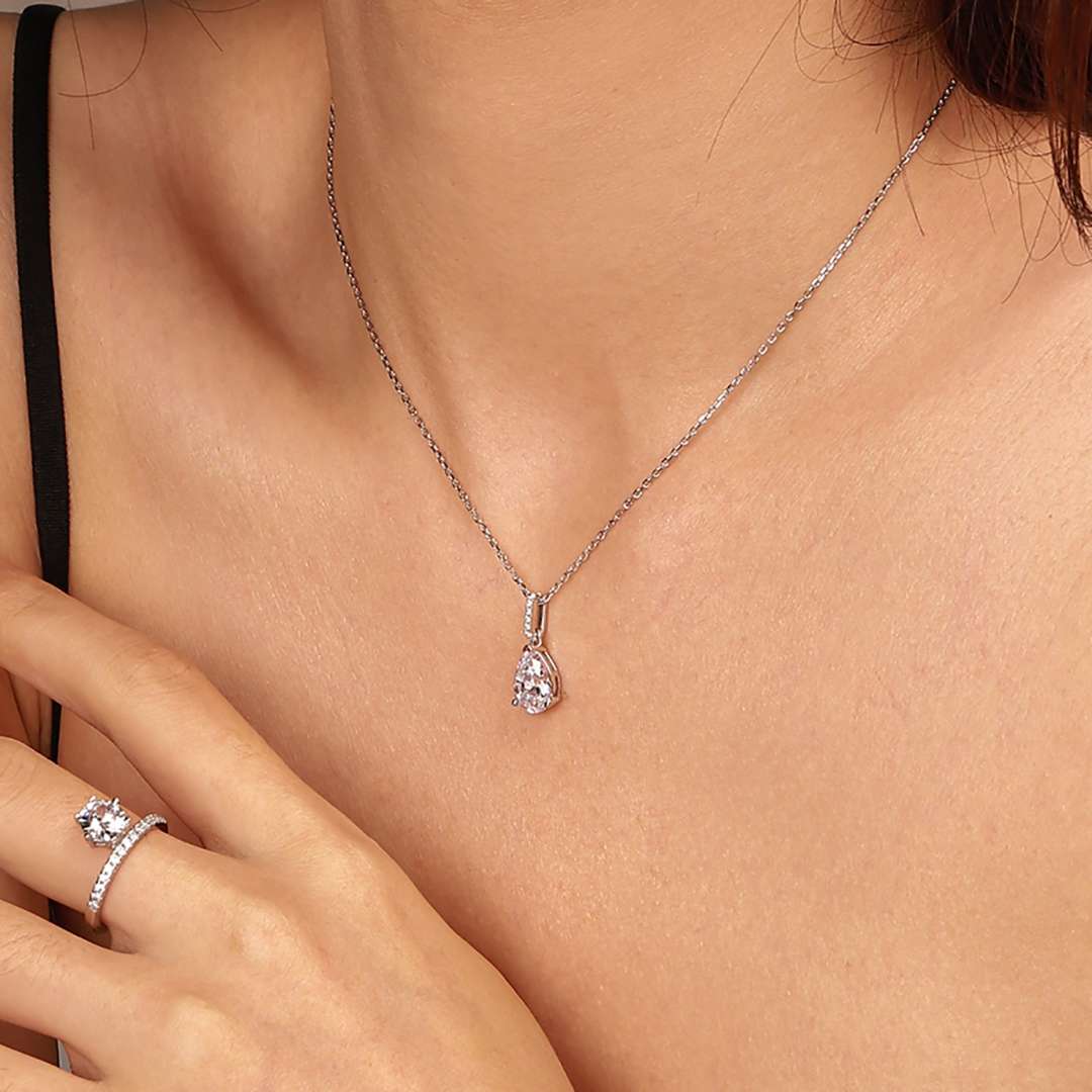 [Angela Jewelry]Delicate Water Drop Shape Fashion Necklace