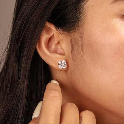 [Angela Jewelry]Ornate Square Shape Earrings