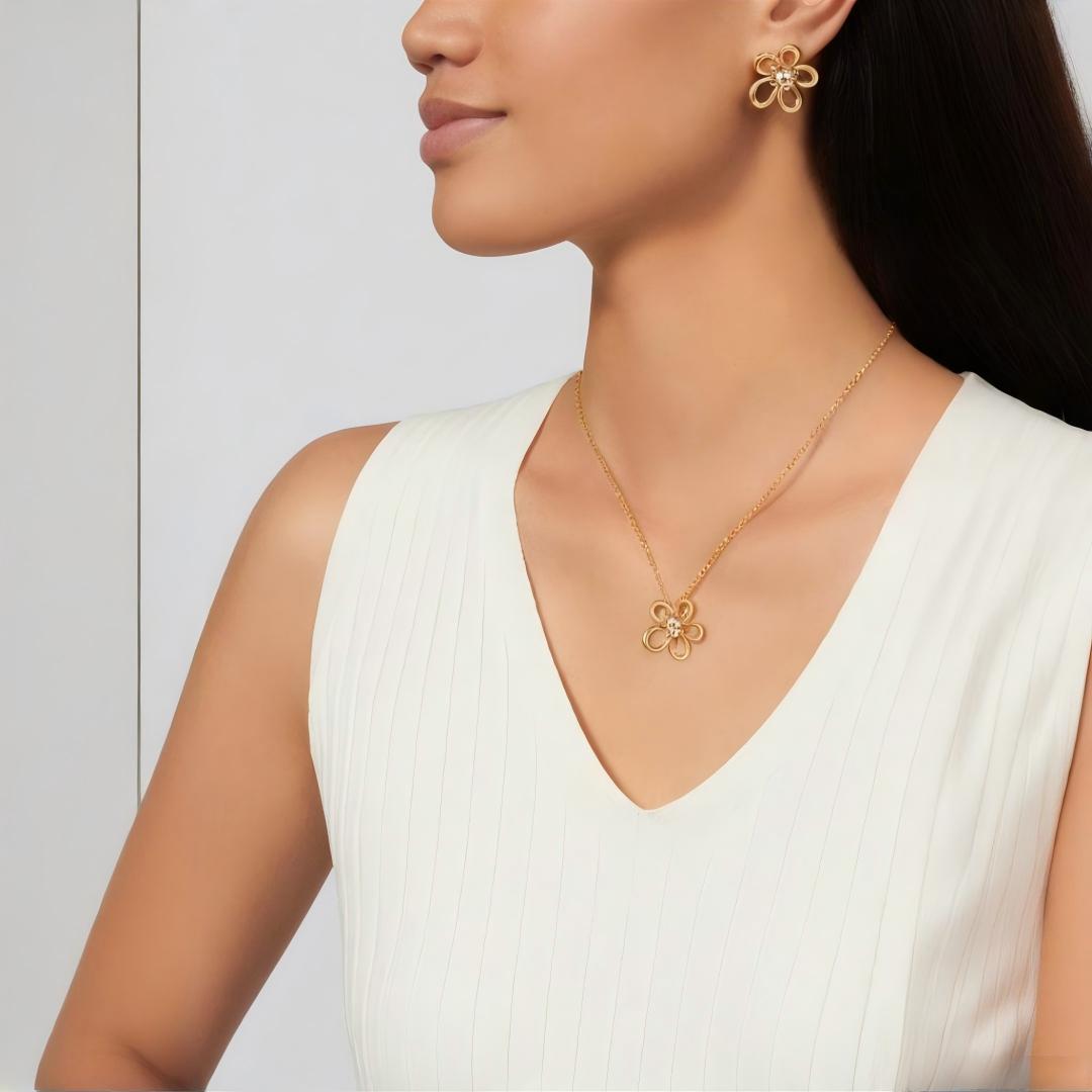[Angela Jewelry] FLOWERLACE EARRING 5 DIAMONDS