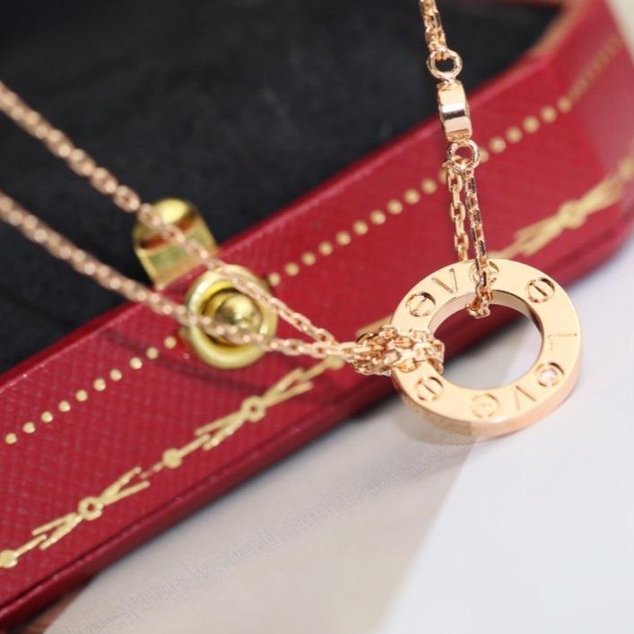 [Angela Jewellery]LOVE NECKLACE ADJUSTABLE ROSE GOLD 2 DIAMOND