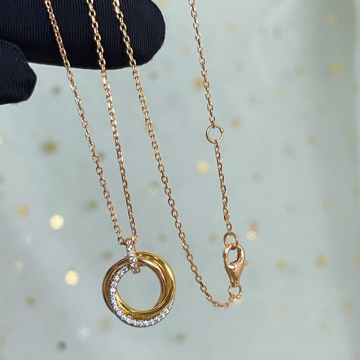 [アンジェラジュエリー]トリニティネックレス シルバーゴールド ピンクゴールド ダイヤモンド