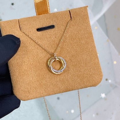 [アンジェラジュエリー]トリニティネックレス シルバーゴールド ピンクゴールド ダイヤモンド