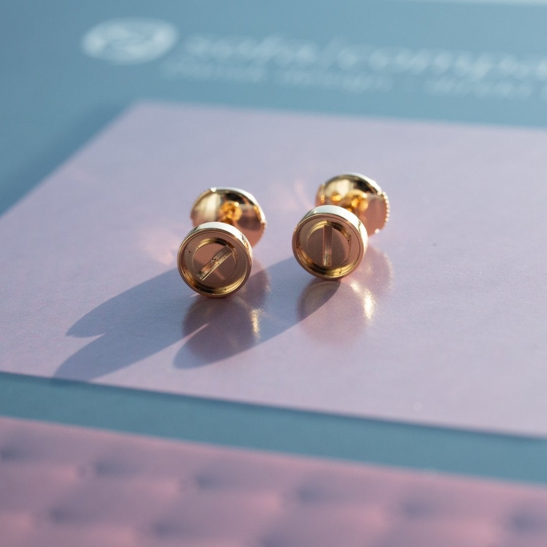 [アンジェラジュエリー]ラブイヤリング ピンクゴールド 10mm
