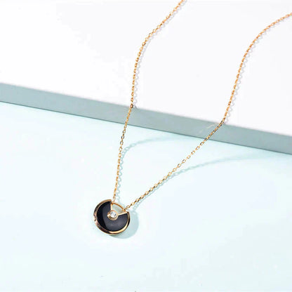 [アンジェラジュエリー]アミュレット ゴールド カーネリアン オニキス ネックレス