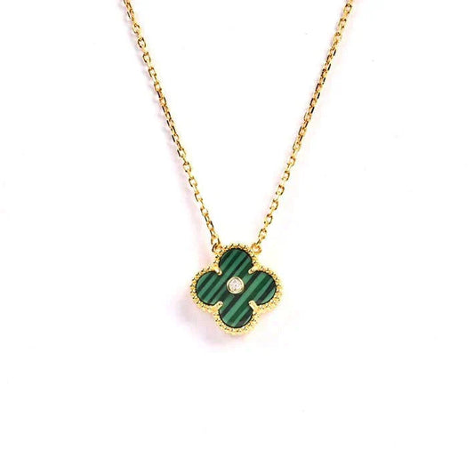[Angela Schmuck]CLOVER 15MM DIAMANT TÜRKIS HALSKETTE