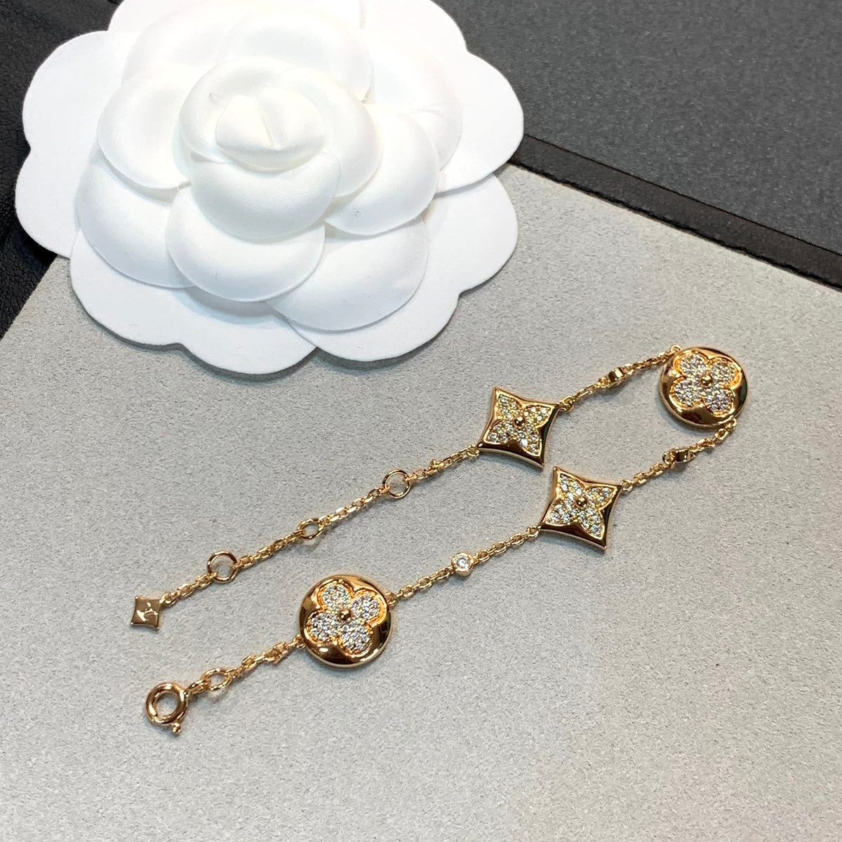 [Angela Jewellery]STAR AND SUN 4 MOTIFS GOLD DIAMONDS BRACELET