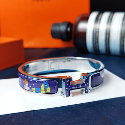[アンジェラジュエリー]H スター＆ムーン ブレスレット 12mm