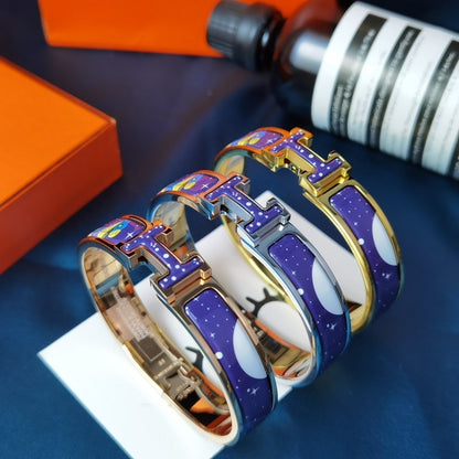 [アンジェラジュエリー]H スター＆ムーン ブレスレット 12mm
