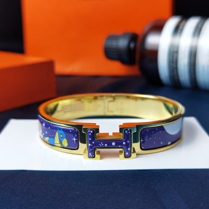 [アンジェラジュエリー]H スター＆ムーン ブレスレット 12mm