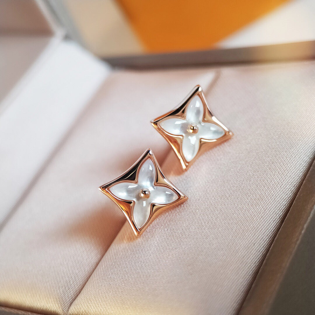 [Angela Jewellery]STAR MOP PINK GOLD EARRINGS