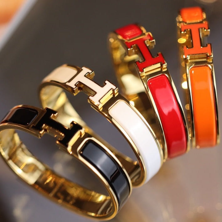 [アンジェラジュエリー]Hブレスレット 12mm ゴールド