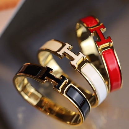 [アンジェラジュエリー]Hブレスレット 12mm ゴールド