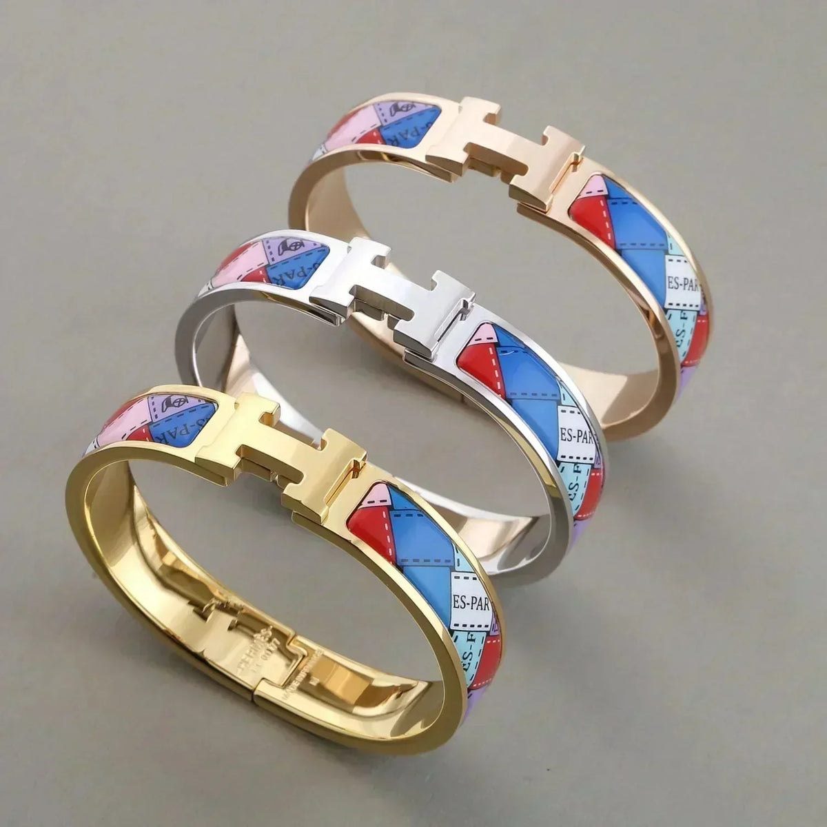 [Angela Jewellery]H-Armband mit gepunktetem Rand, 12 mm