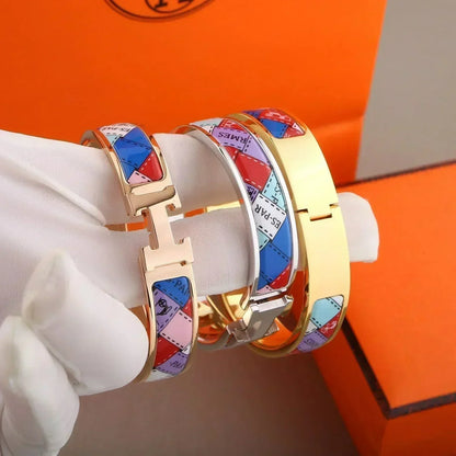 [Angela Jewellery]H-Armband mit gepunktetem Rand, 12 mm
