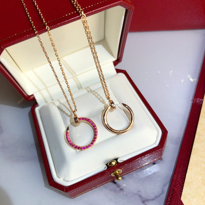 [アンジェラジュエリー]JUSTE ネックレス ゴールド レッドダイヤモンド
