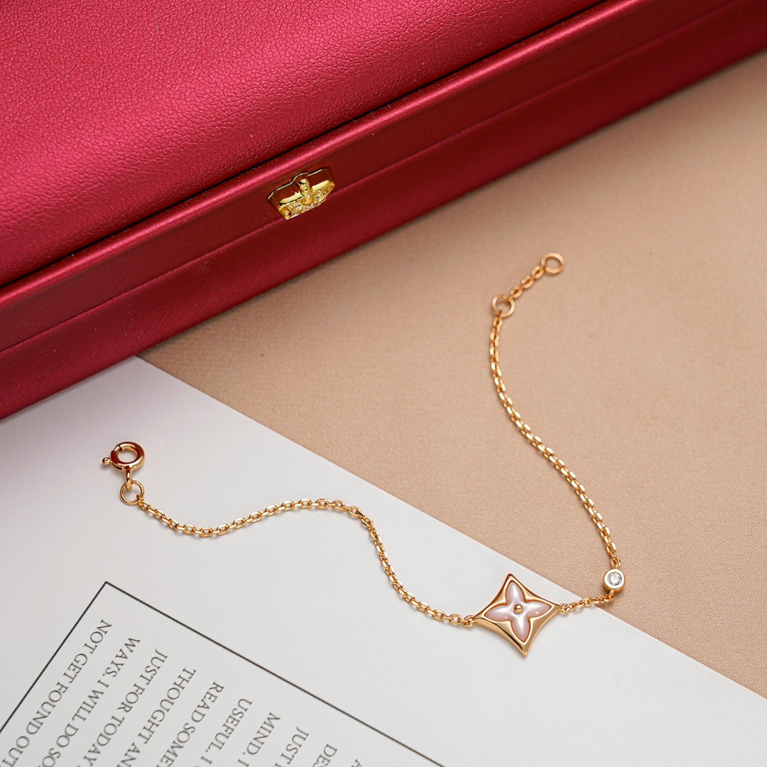 [Angela Jewellery]STAR 1 DIAMOND PINK GOLD BRACELET