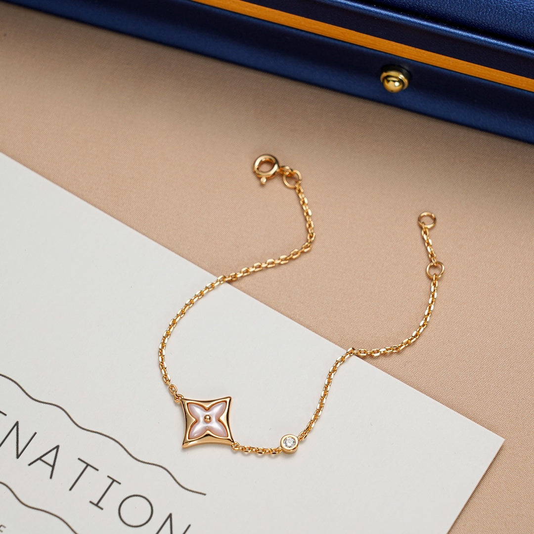 [Angela Jewellery]STAR 1 DIAMOND PINK GOLD BRACELET
