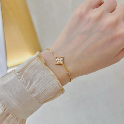 [Angela Jewellery]STAR 1 DIAMOND PINK GOLD BRACELET