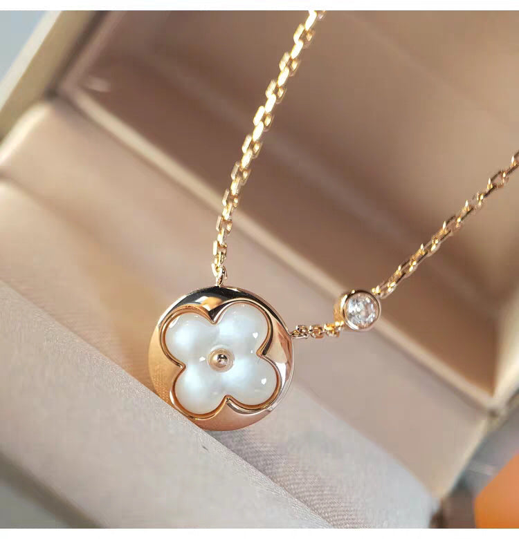 [Angela Jewellery]SUN MOP GOLD 1 DIAMOND NECKLACE