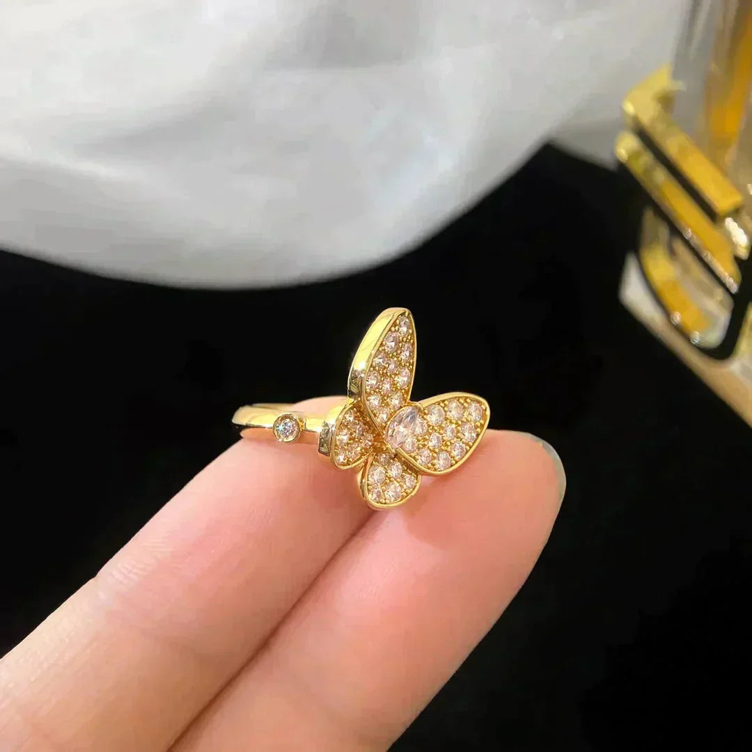 [アンジェラジュエリー]バタフライ ダイヤモンド リング
