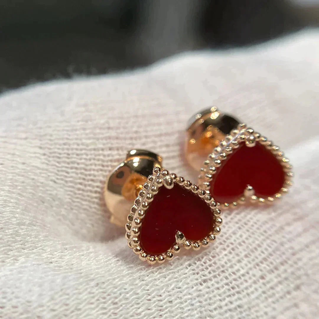 [アンジェラジュエリー]ハートカーネリアンスタッドピアス