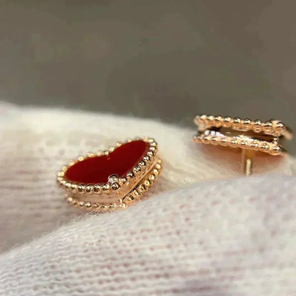 [アンジェラジュエリー]ハートカーネリアンスタッドピアス