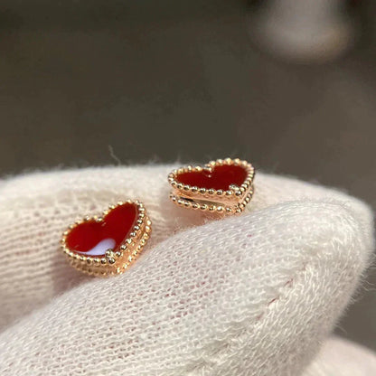 [アンジェラジュエリー]ハートカーネリアンスタッドピアス