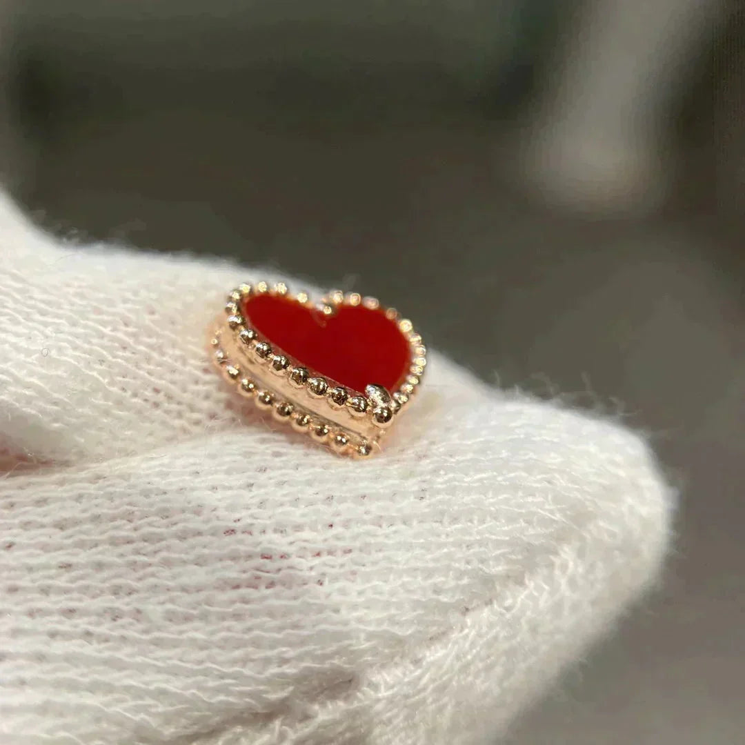 [アンジェラジュエリー]ハートカーネリアンスタッドピアス
