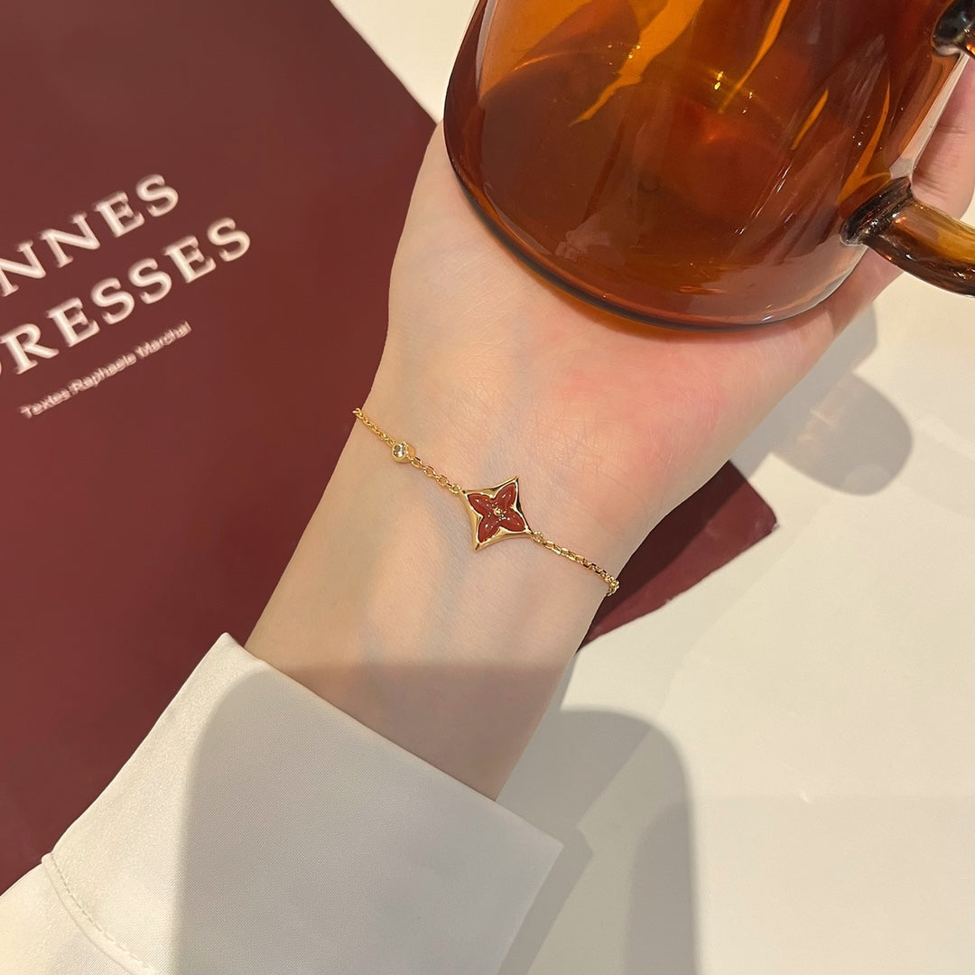 [Angela Jewellery]COLOR STAR CARNELIAN PINK GOLD DIAMOND BRACELET