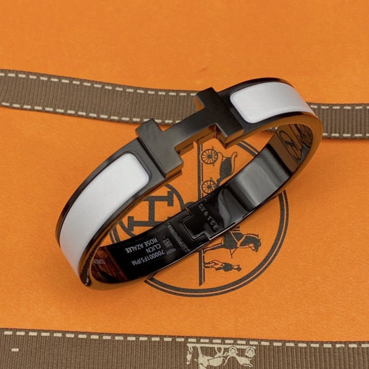 [Angela Jewellery]H BRACELET 12MM BLACK WHITE CERAMIC