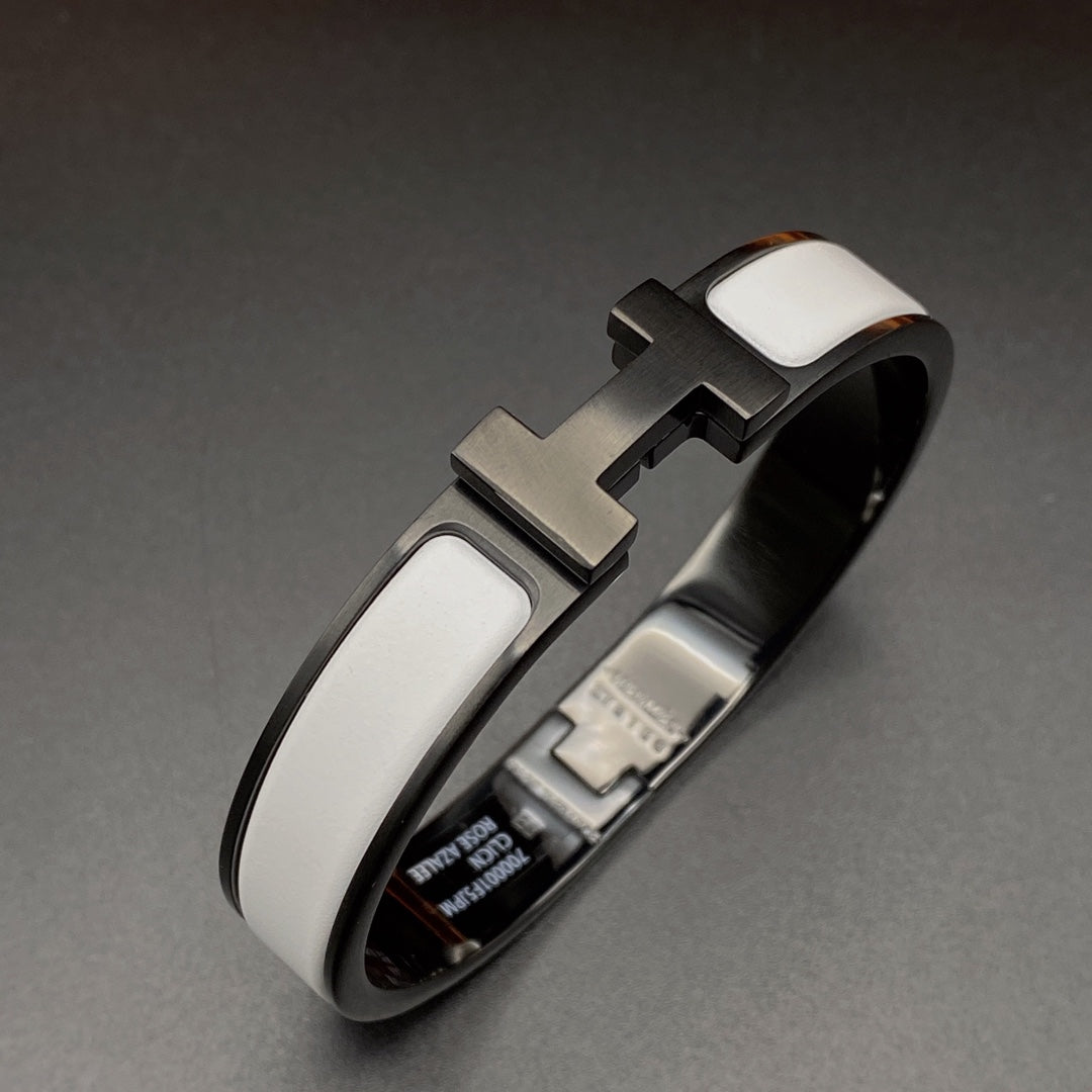 [Angela Jewellery]H BRACELET 12MM BLACK WHITE CERAMIC