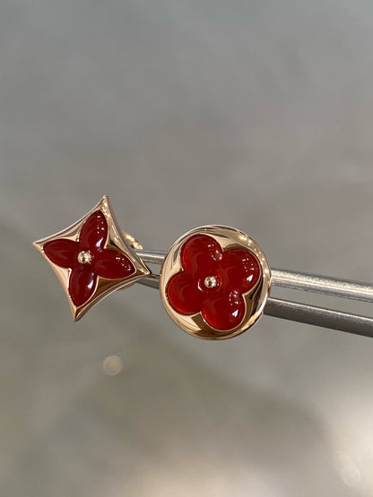 [アンジェラジュエリー]スター＆サン ピンクゴールド カーネリアン スタッドピアス
