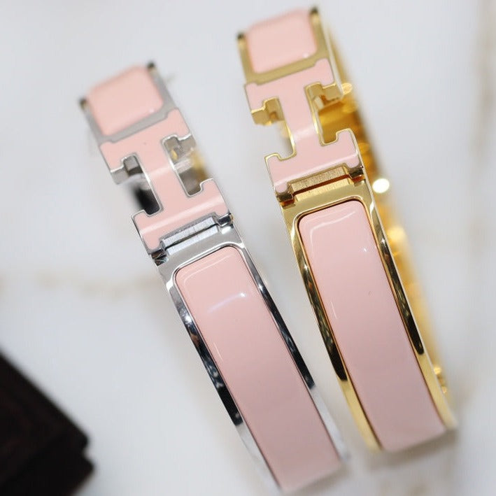 [アンジェラジュエリー]Hブレスレット 12mm ピンク