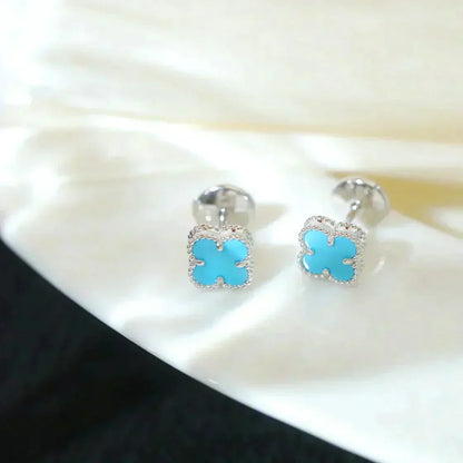 [Angela Schmuck]CLOVER MINI 9,5MM ONYX OHRSTECKER SILBER