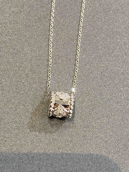 [アンジェラジュエリー]ペルレペンダントシルバーダイヤモンドネックレス